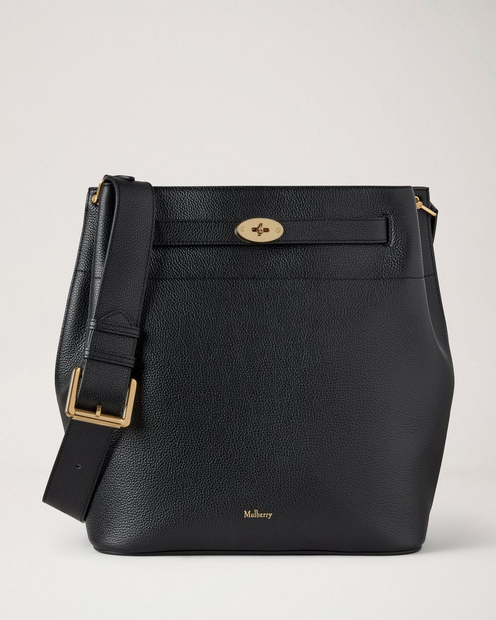 Mulberry | Large Islington Bucket - Black Small Classic Grain