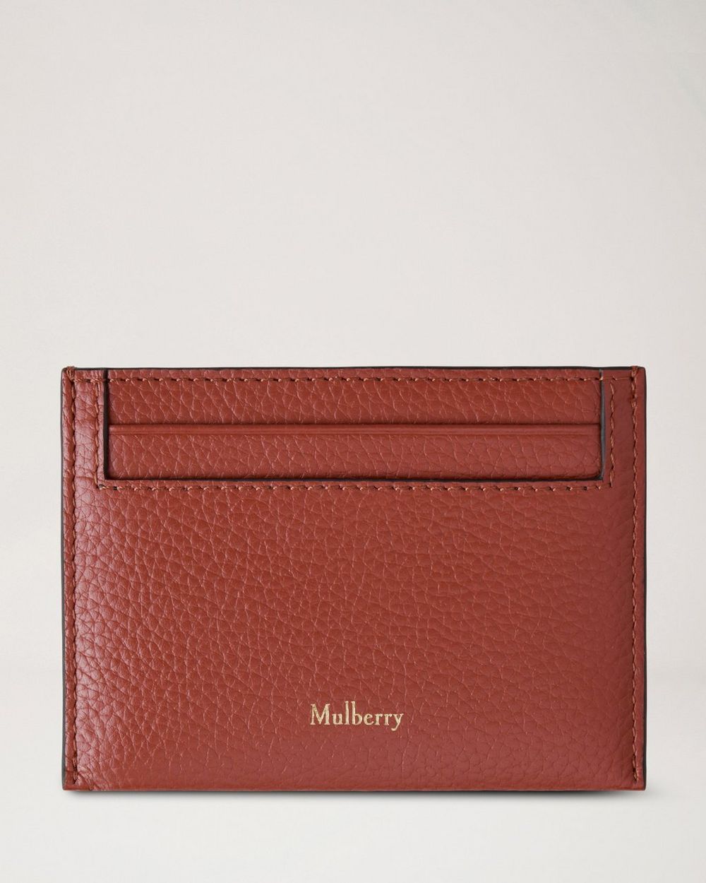 Mulberry | Credit Card Slip - Rust Small Classic Grain