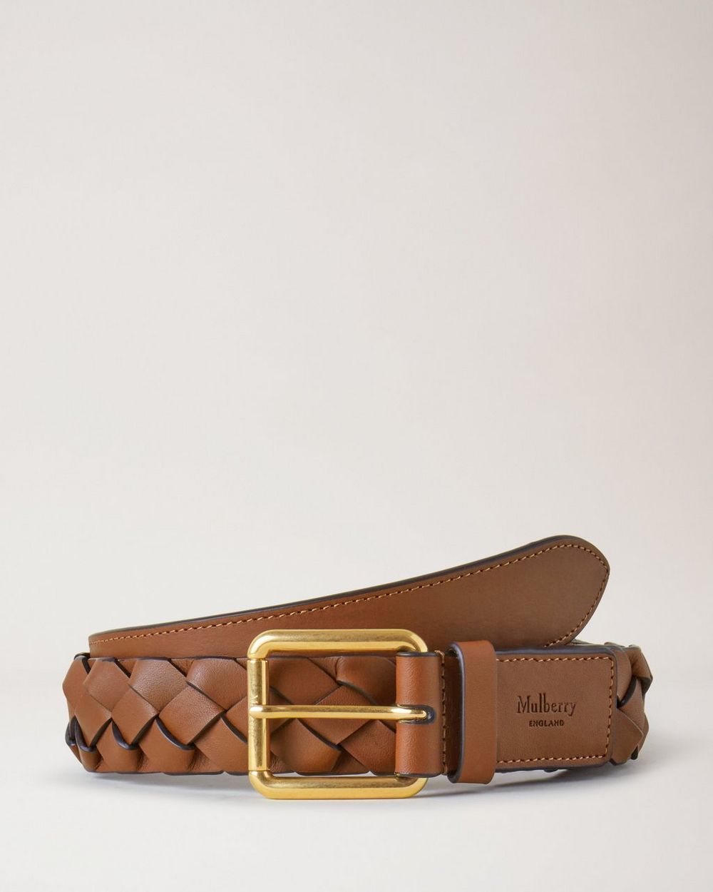 Mulberry | Heritage Braided Belt - Tan Silky Calf