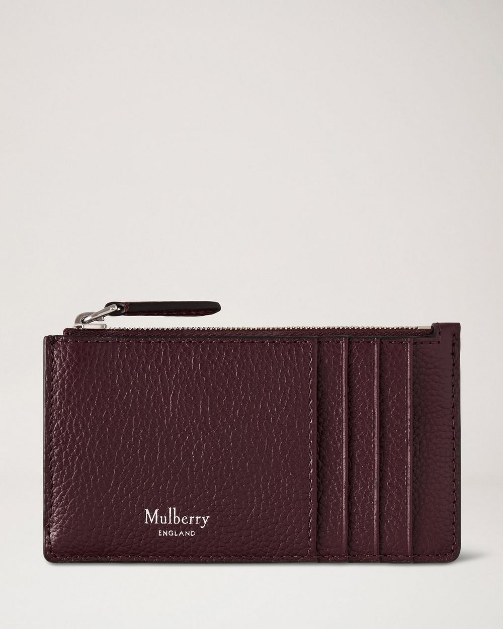 Mulberry | Continental Zipped Long Card Holder - Black Cherry Small Classic Grain