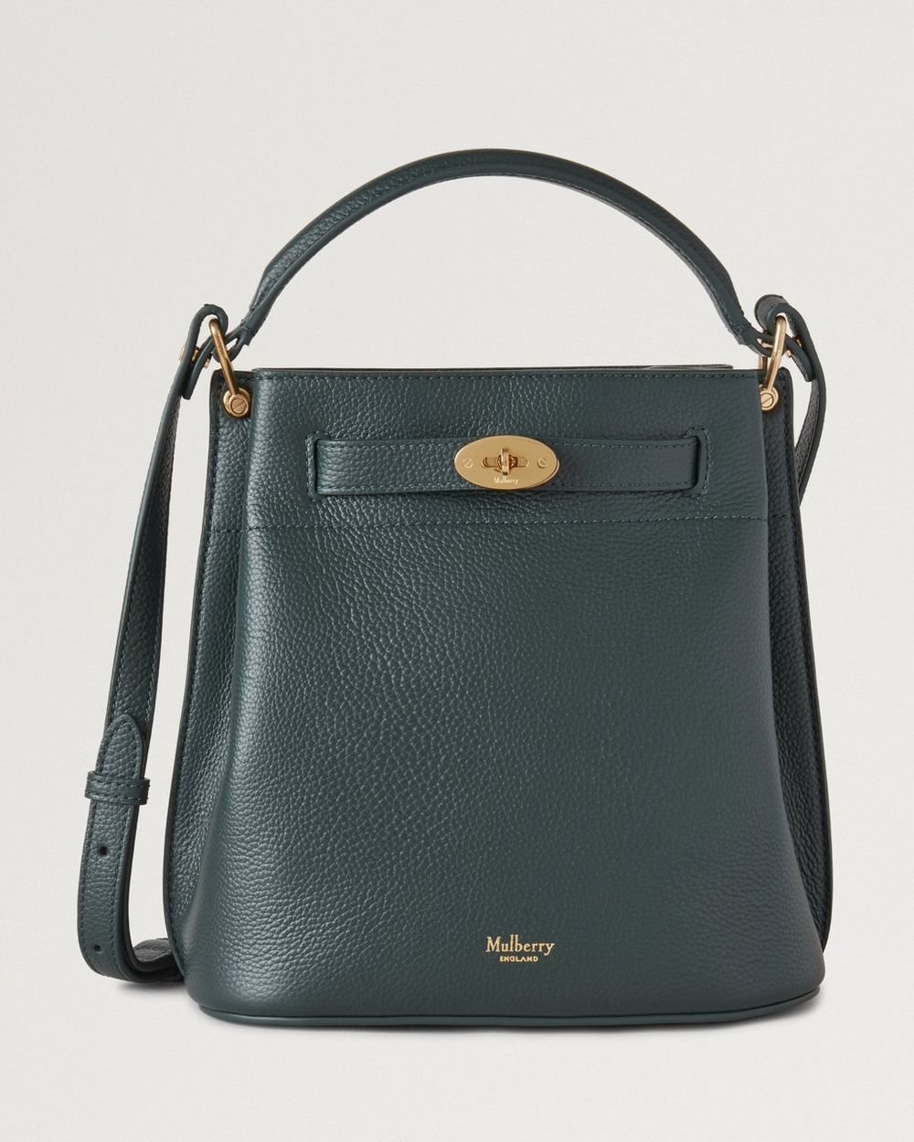 Mulberry | Islington Bucket - Mulberry Green Small Classic Grain