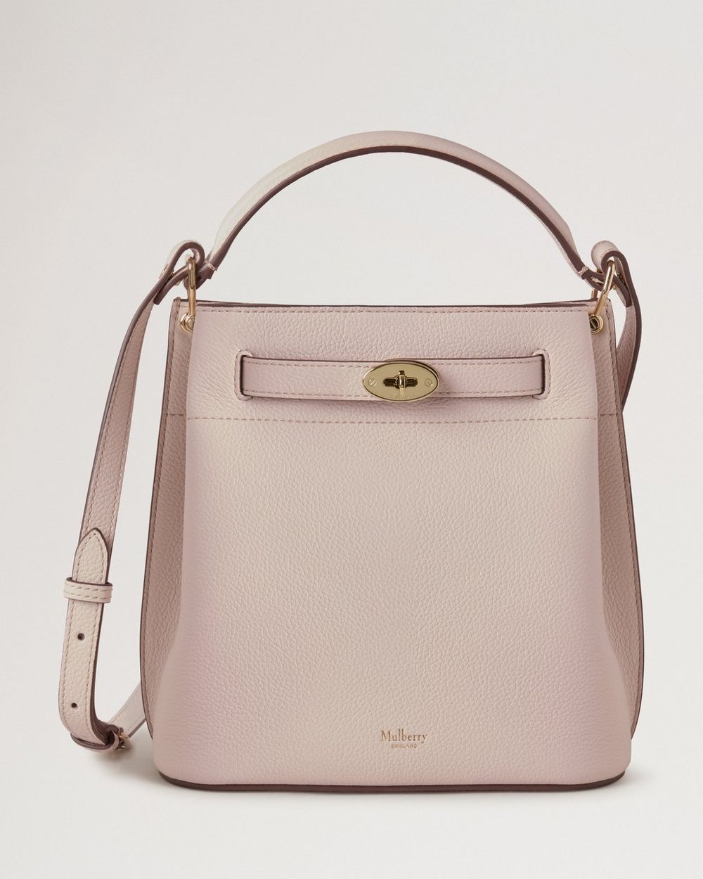 Mulberry | Islington Bucket - Blossom Pink Small Classic Grain