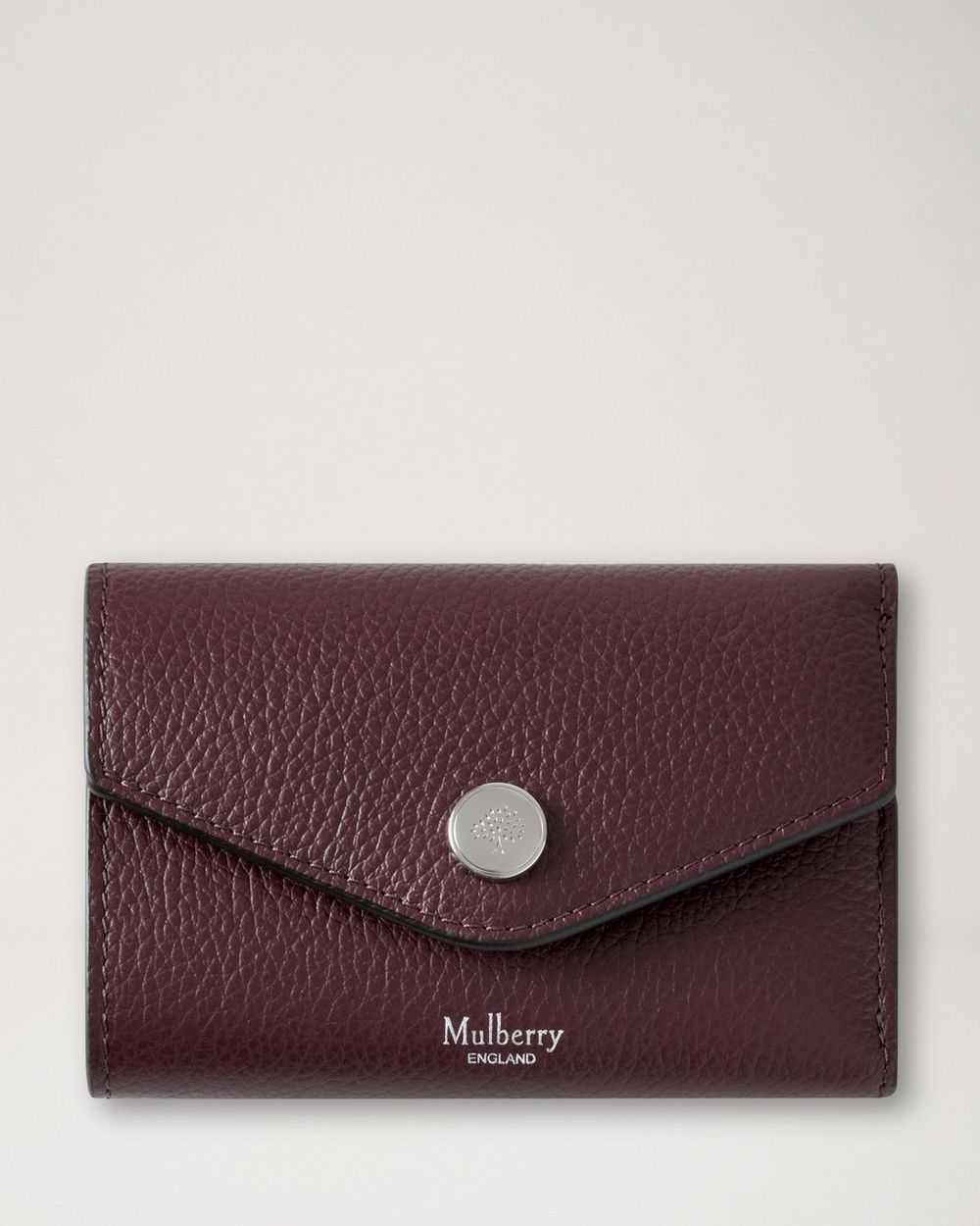 Mulberry | Folded Multi-Card Wallet - Black Cherry Small Classic Grain