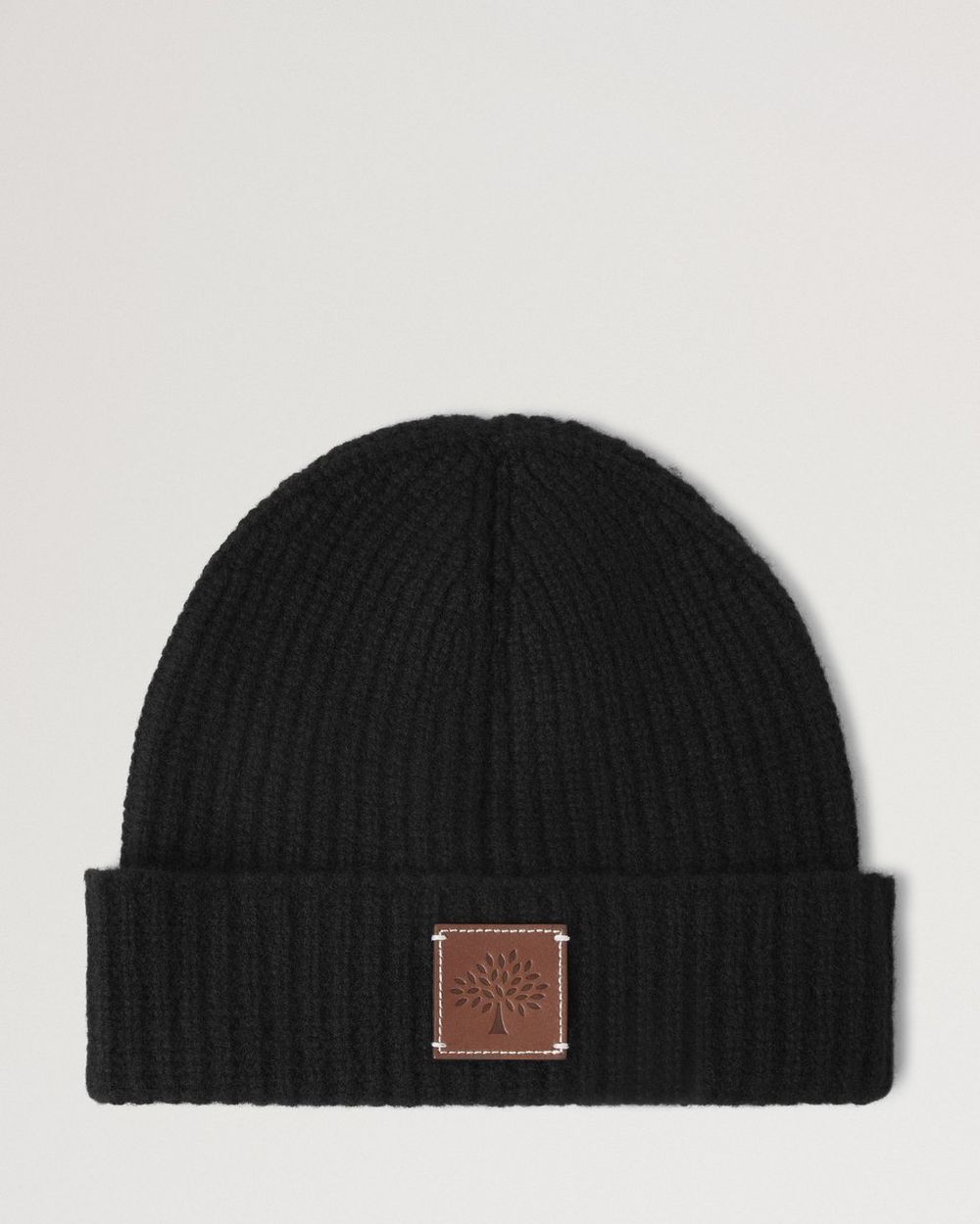 Mulberry | Solid Textured Beanie - Black Lambswool
