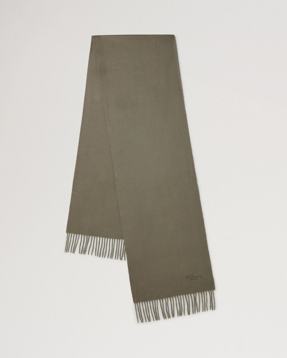 Mulberry | Cashmere Scarf - Olive Cashmere