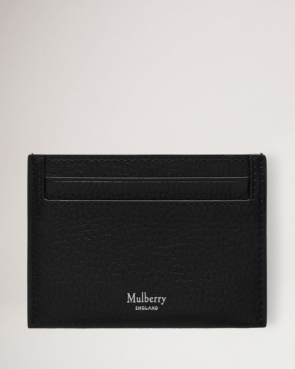 Mulberry | Credit Card Slip - Black & Silver Small Classic Grain