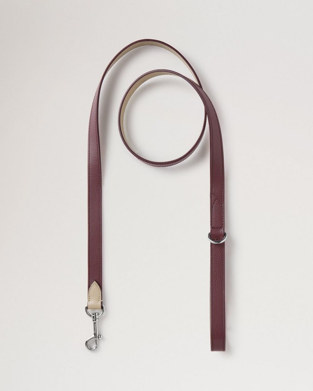 Mulberry | Handheld Dog Leash - Dune & Oxblood Small Classic Grain