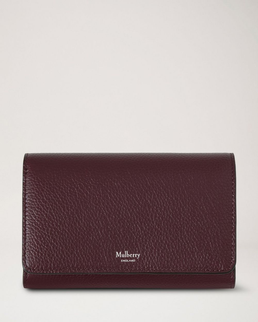 Mulberry | Medium Continental French Purse - Black Cherry Small Classic Grain