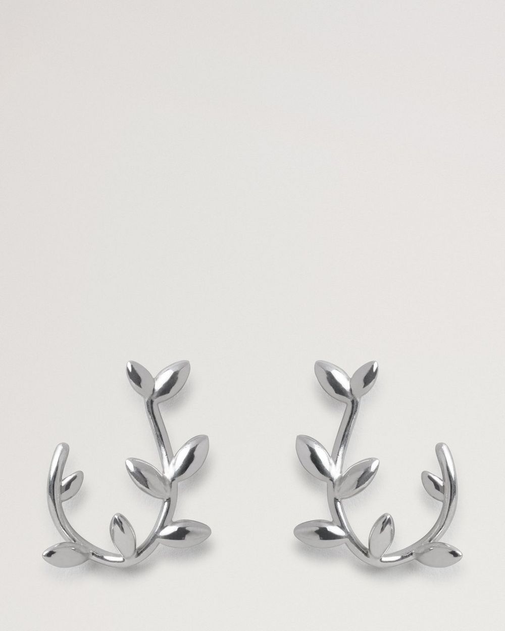 Mulberry | Mulberry Leaf Hoop Earrings - Silver Sterling Silver
