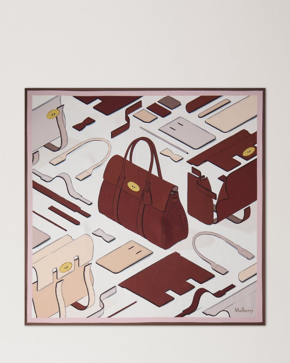 Mulberry | Square Scarf - Bayswater Workshop - Blossom Pink Silk Twill