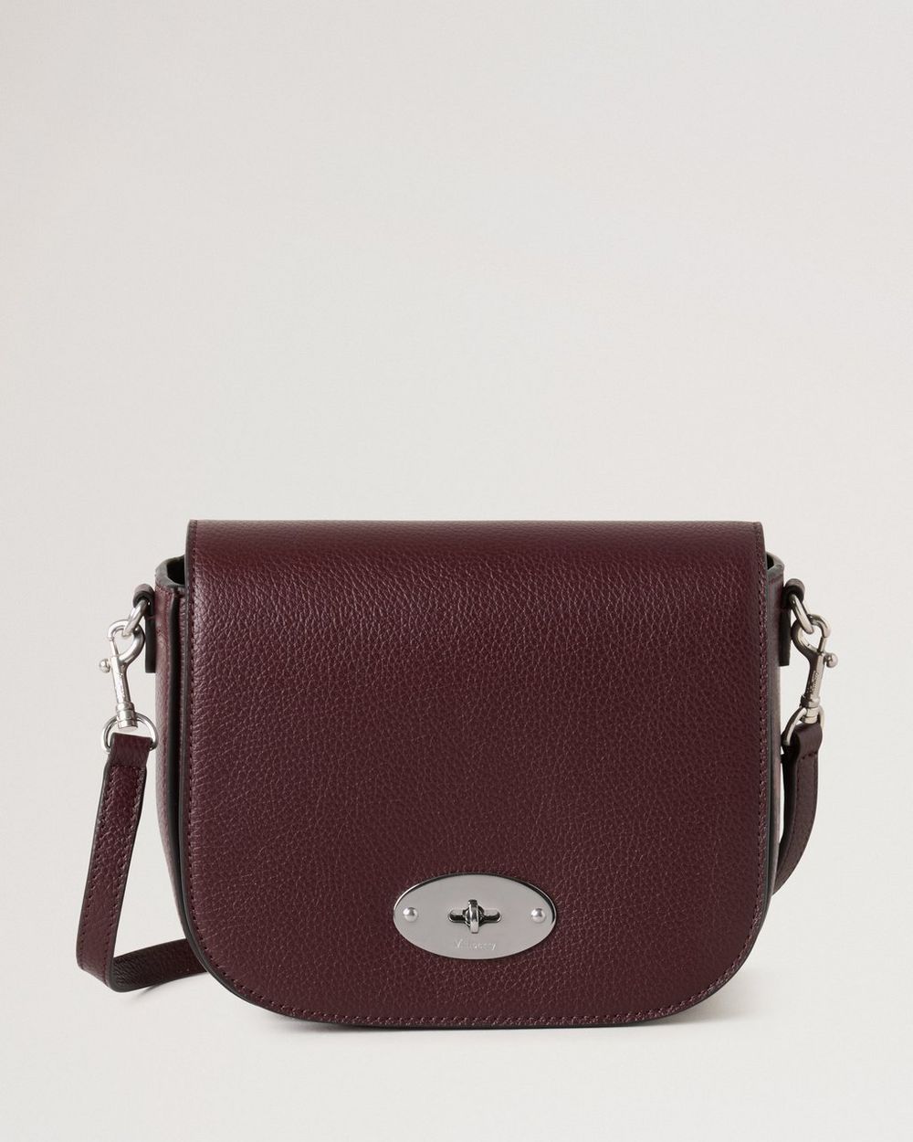 Mulberry | Small Darley Satchel - Black Cherry Small Classic Grain