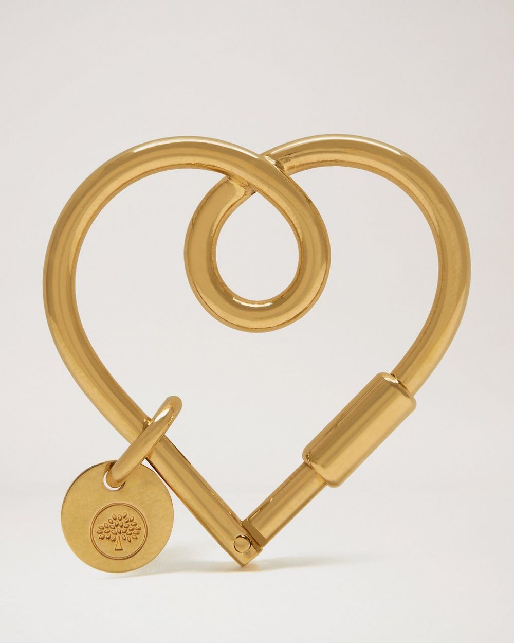 Mulberry | Looped Heart Keyring - Gold Zinc