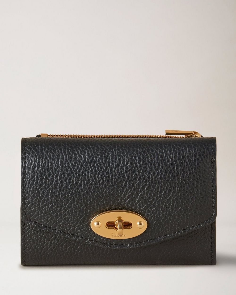 Mulberry | Darley Folded Multi-Card Wallet - Black Small Classic Grain