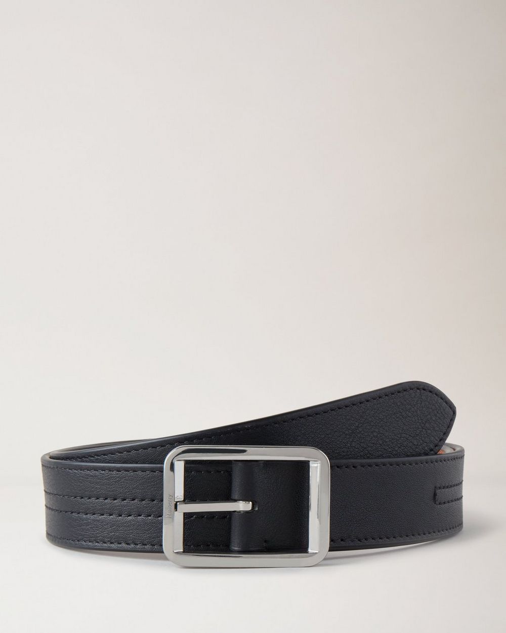 Mulberry | Stitched Reversible Belt - Black Silky Calf