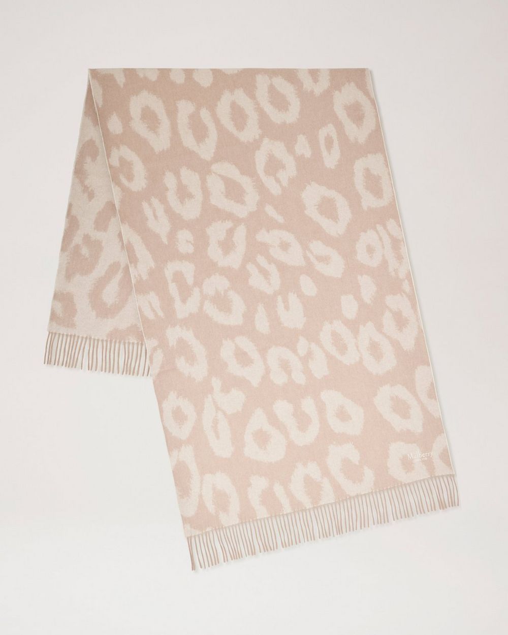 Mulberry | Leopard Merino Wool Scarf - Maple & Ecru Merino Wool