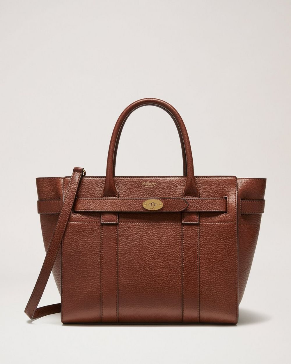 Mulberry | Small Zipped Bayswater - Oak Small Classic Grain
