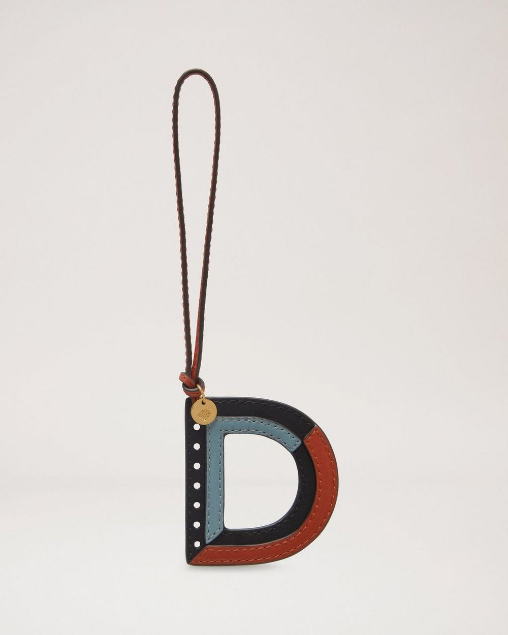 Mulberry | Tri-Colour Leather Keyring - D - Black Silky Calf