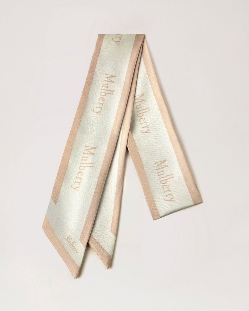 Mulberry | Skinny Scarf - Logo Boarder - Maple & Chalk Recycled Polyester