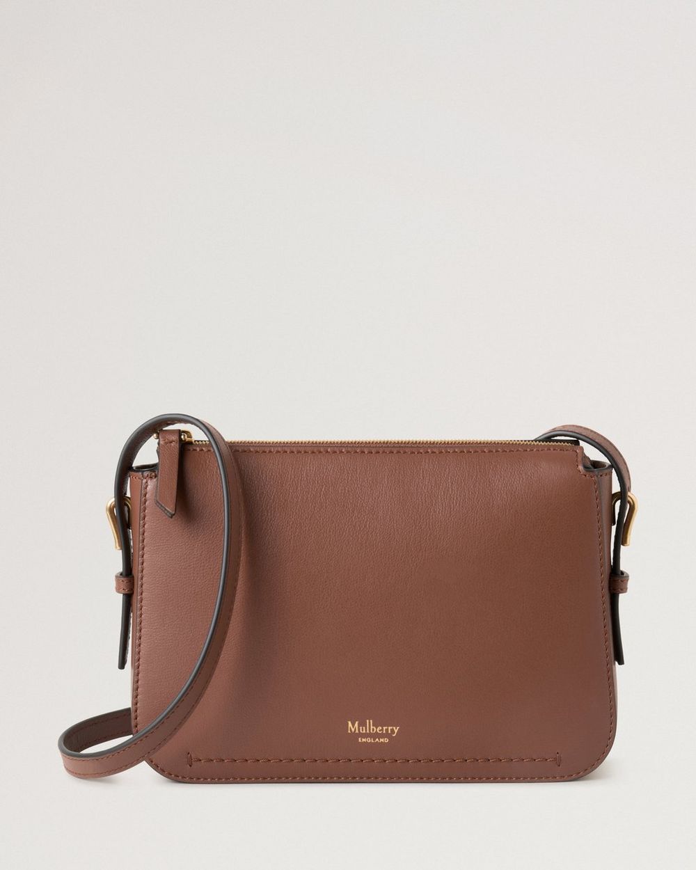 Mulberry | Clovelly Pouch - Bright Oak Micro Classic Grain