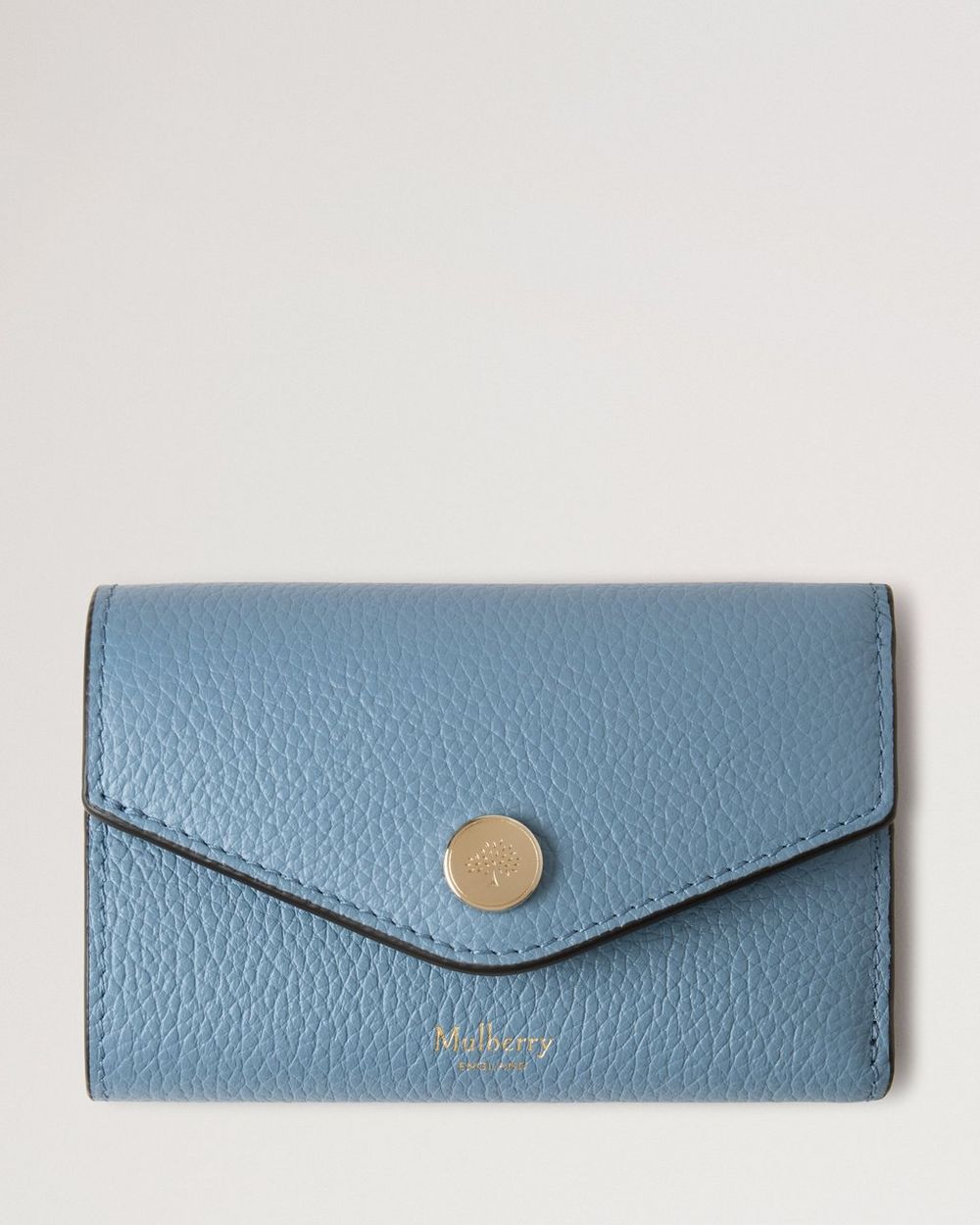 Mulberry | Folded Multi-Card Wallet - Brighton Blue Small Classic Grain