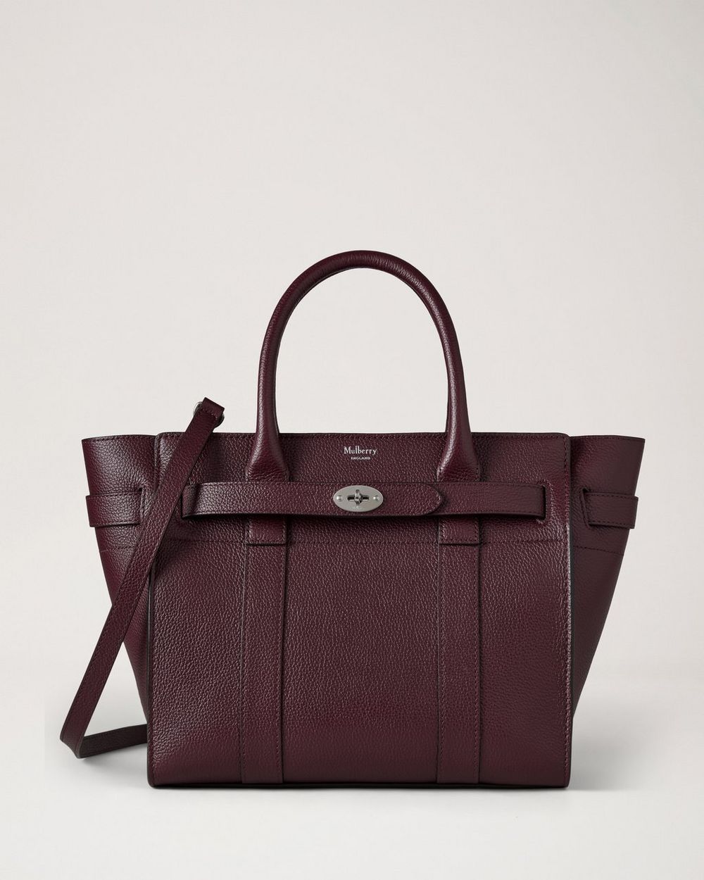 Mulberry | Small Zipped Bayswater - Black Cherry Small Classic Grain
