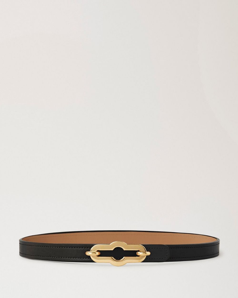 Mulberry | Pimlico Reversible Thin Belt - Black & Sable High Gloss Leather