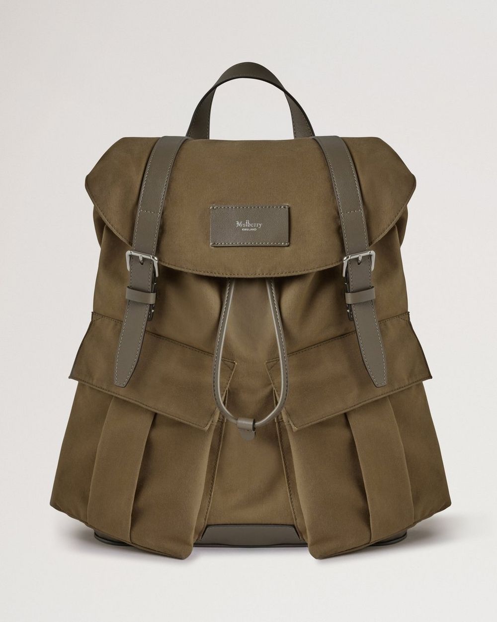 Mulberry | Heritage Waxed Backpack - Dark Moss Waxed Cotton
