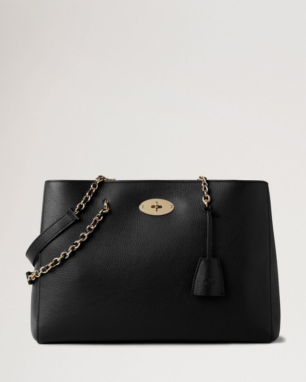 Mulberry | Lily Chain Tote - Black Small Classic Grain