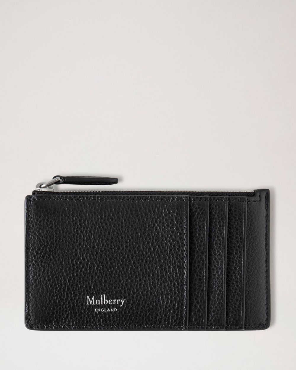 Mulberry | Continental Zipped Long Card Holder - Black Small Classic Grain