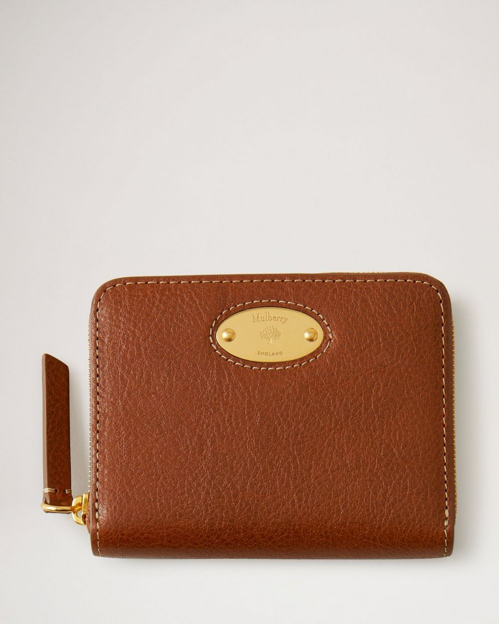 Mulberry | Mulberry Plaque Small Zip Around Purse - Oak NVT