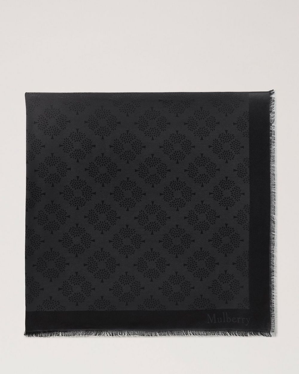 Mulberry | Mulberry Tree Square - Black Cotton Silk Blend