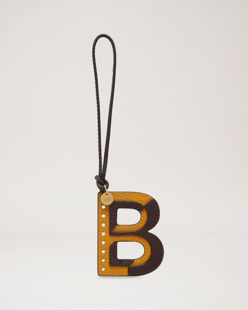 Mulberry | Bi-Colour Leather Keyring - B - Deep Amber Silky Calf