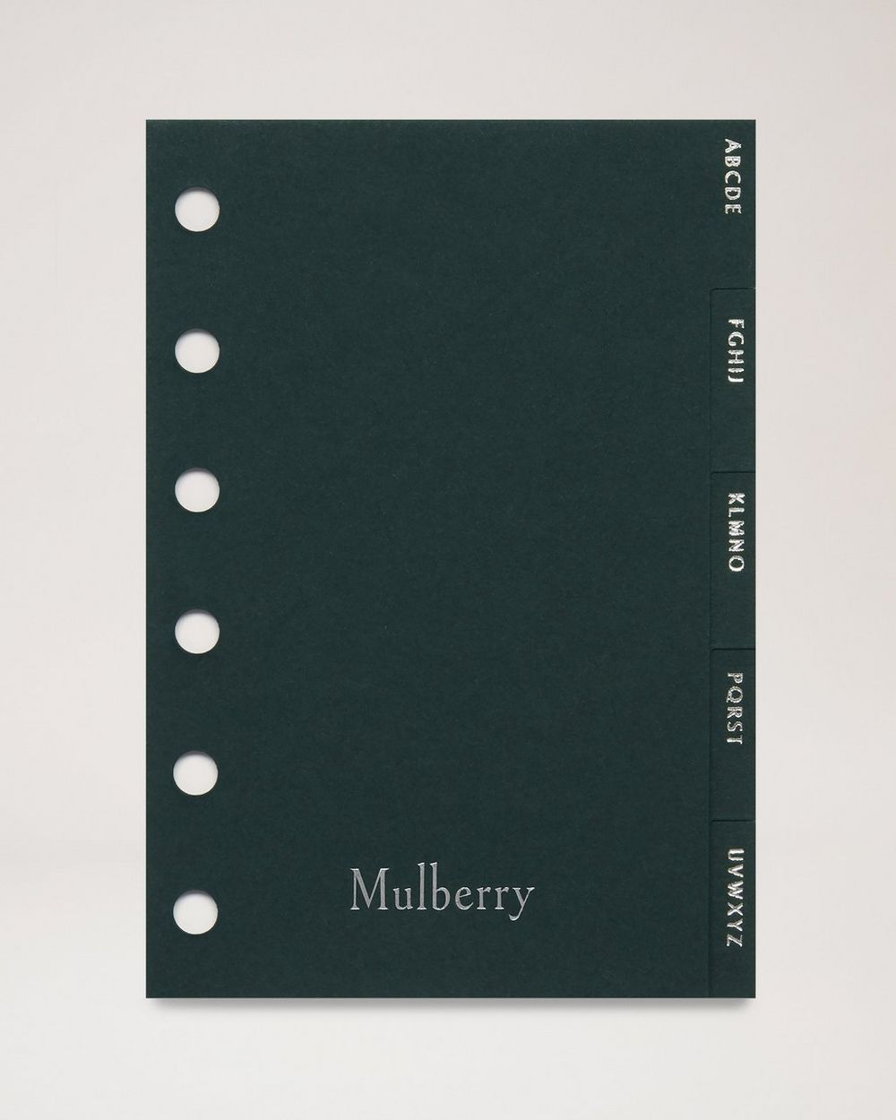 Mulberry | Pocket Book Contacts Dividers - Mulberry Green Paper