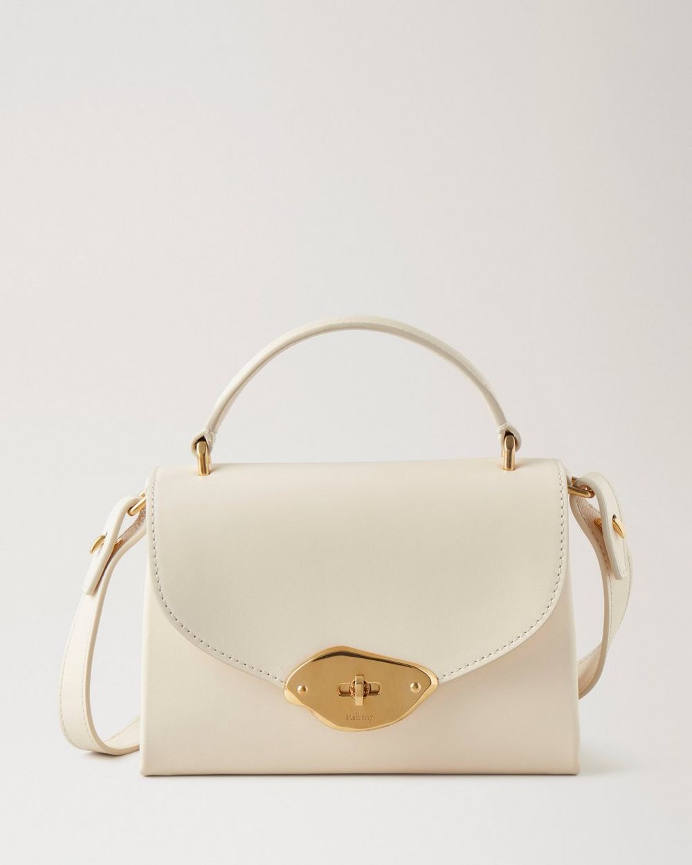 Mulberry | Small Lana Top Handle - Eggshell High Gloss Leather