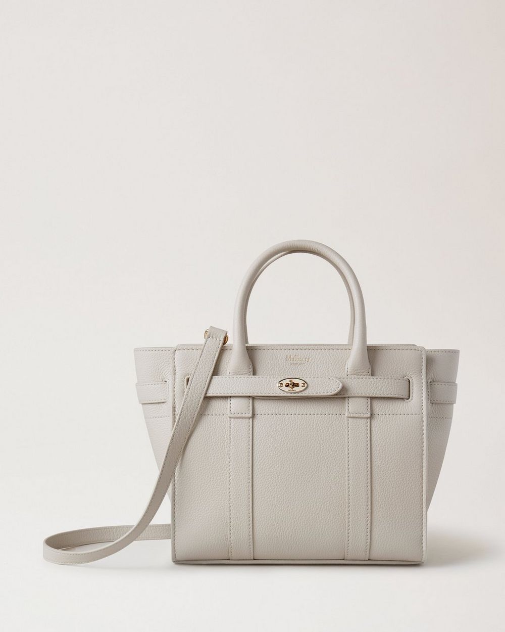 Mulberry | Mini Zipped Bayswater - Chalk Small Classic Grain