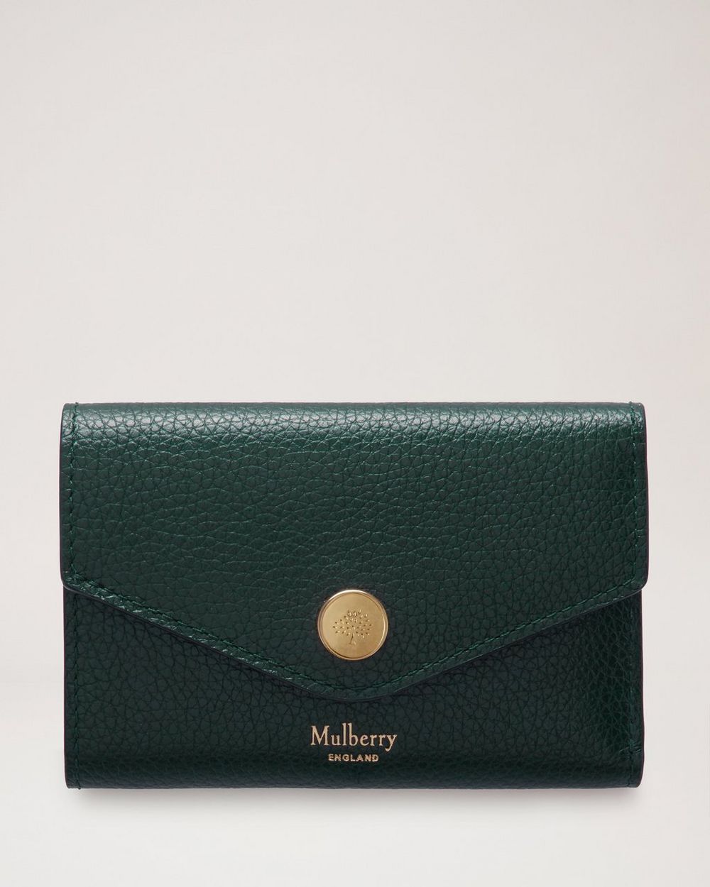 Mulberry | Folded Multi-Card Wallet - Mulberry Green Small Classic Grain