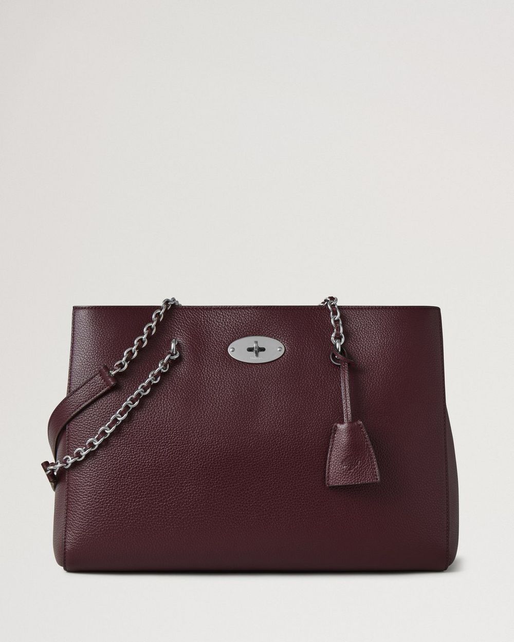 Mulberry | Lily Chain Tote - Black Cherry Small Classic Grain