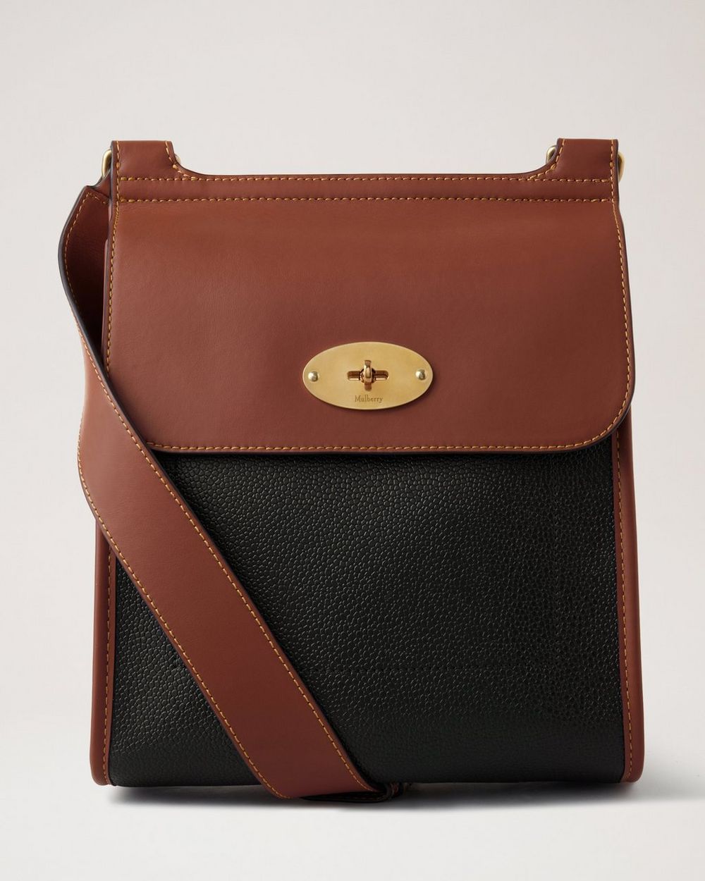 Mulberry | Antony - Black & Cognac BioVeg Scotchgrain & Flat Calf
