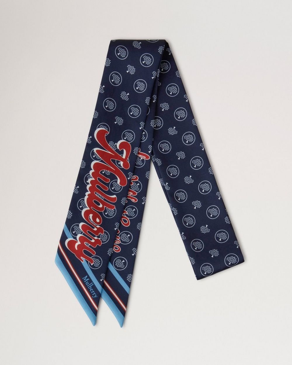 Mulberry | Skinny Scarf - From England with Love - Night Sky & Poplin Blue Recycled Polyester