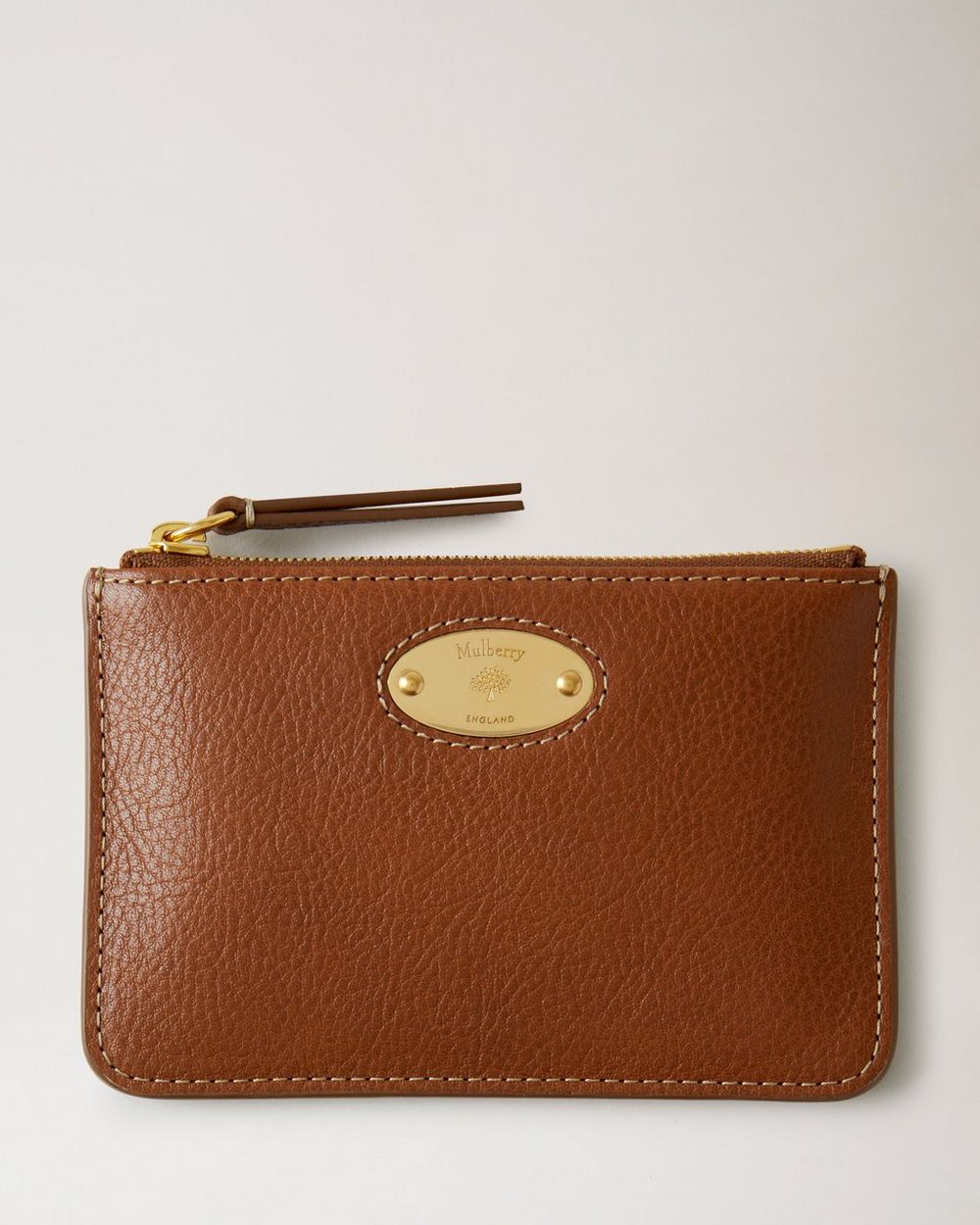 Mulberry | Mulberry Plaque Small Zip Coin Pouch - Oak NVT