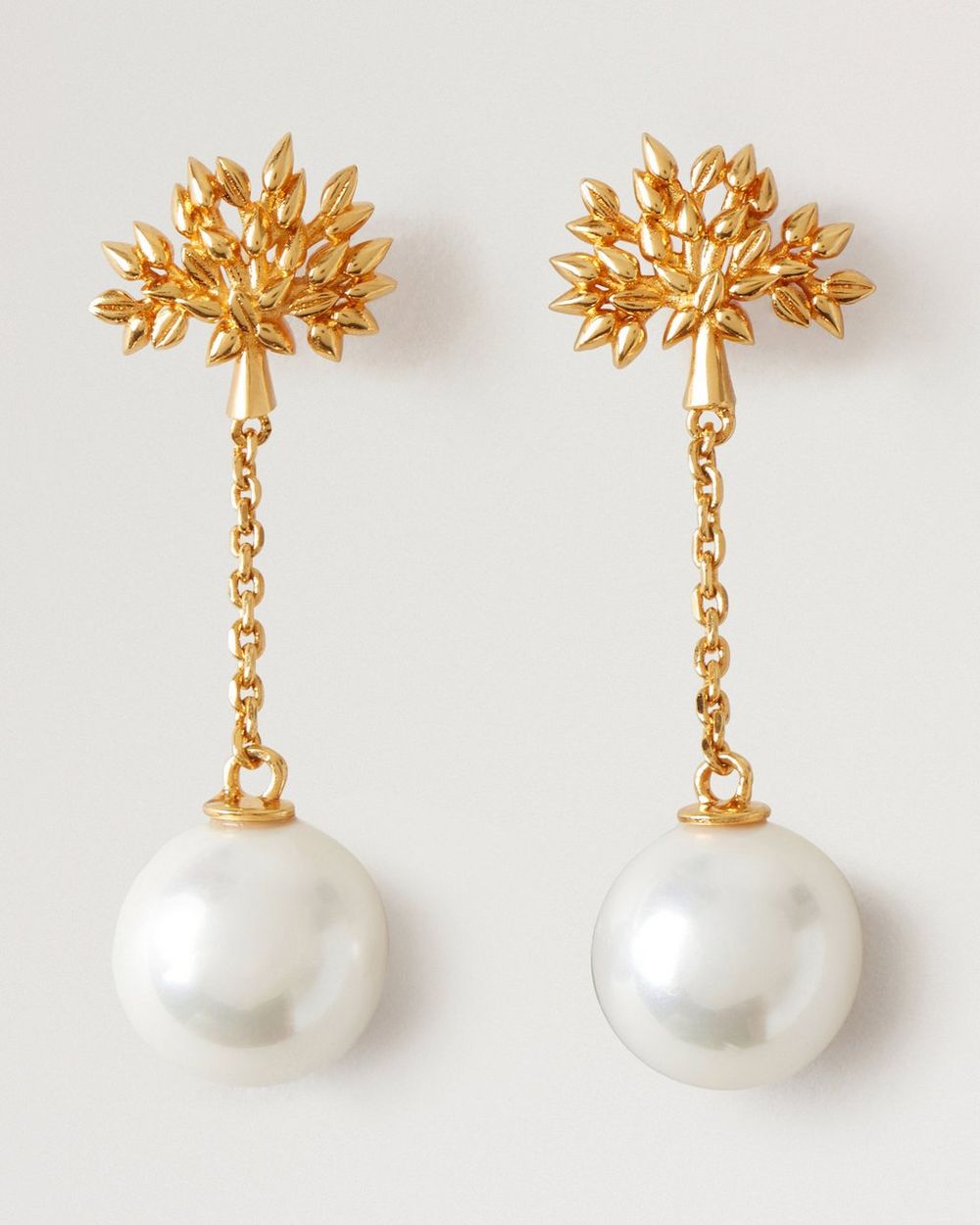 Mulberry | Mulberry Tree Charm Earrings - Gold Plated Brass