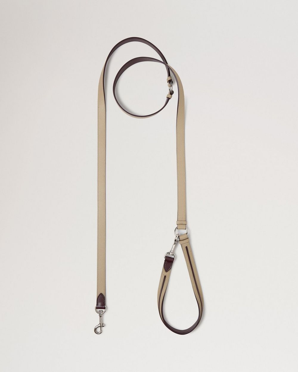 Mulberry | Crossbody Dog Leash - Dune & Oxblood Small Classic Grain