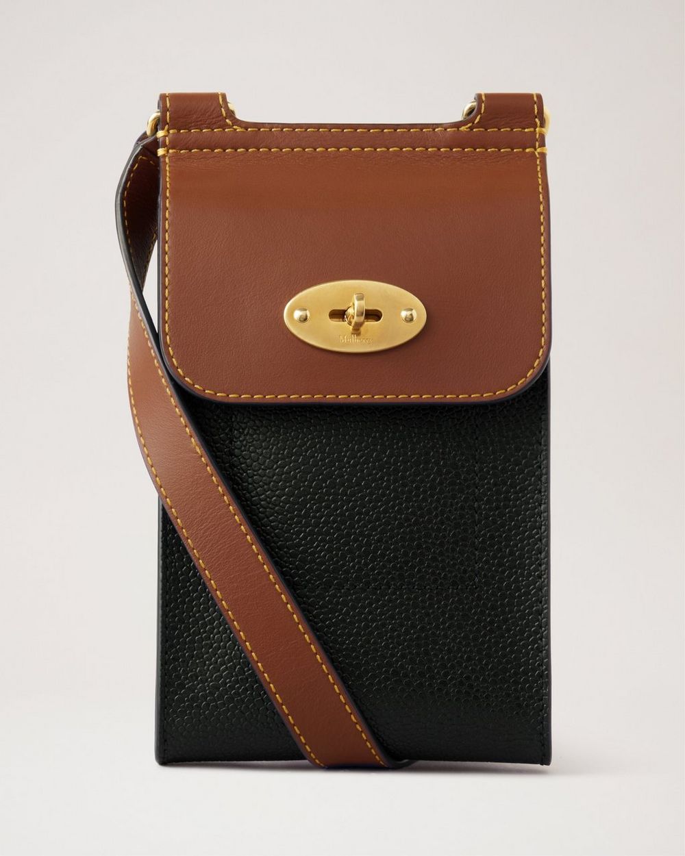 Mulberry | Mini Antony - Black & Cognac BioVeg Scotchgrain & Flat Calf