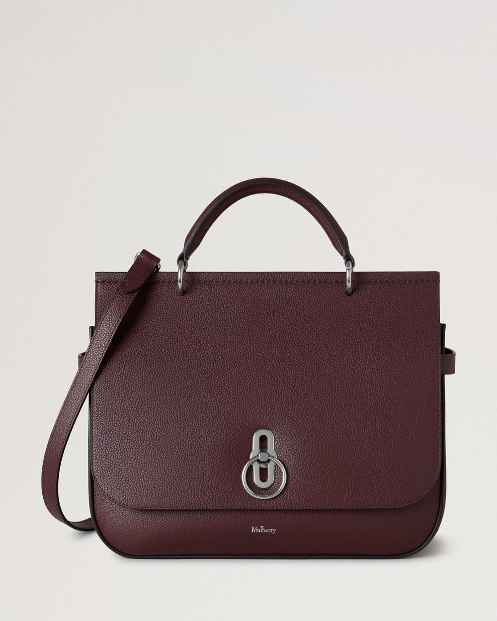 Mulberry | Large Amberley Top Handle - Black Cherry Small Classic Grain
