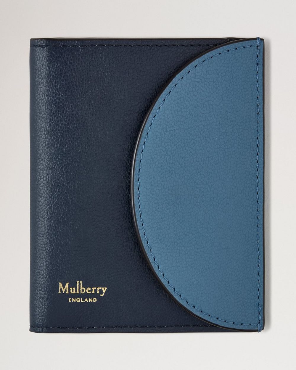 Mulberry | Compact Bifold Card Wallet - Brighton Blue & Night Sky Micro Classic Grain