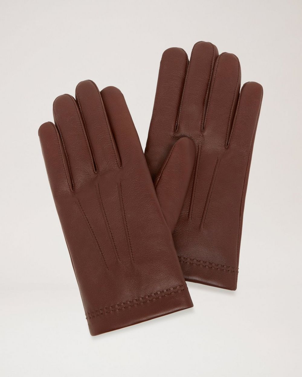 Mulberry | Men's Soft Nappa Gloves - Brown Smooth Nappa