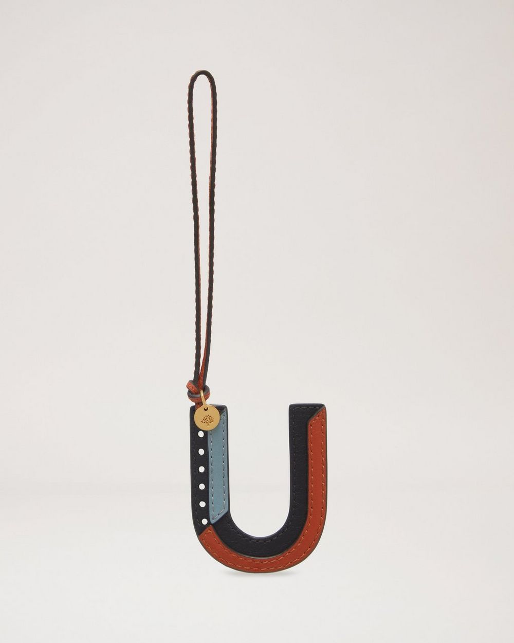 Mulberry | Tri-Colour Leather Keyring - U - Black Silky Calf
