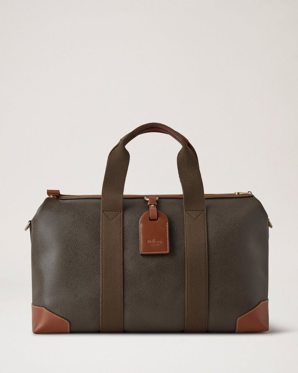 Mulberry | Heritage Day Clipper - Mole & Cognac Printed BioVeg Scotchgrain & Flat Calf