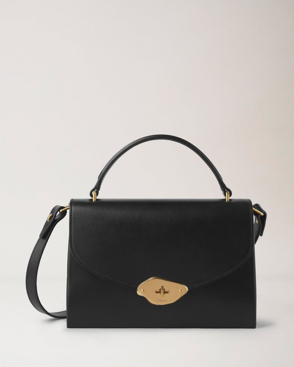 Mulberry | Lana Top Handle - Black High Gloss Leather