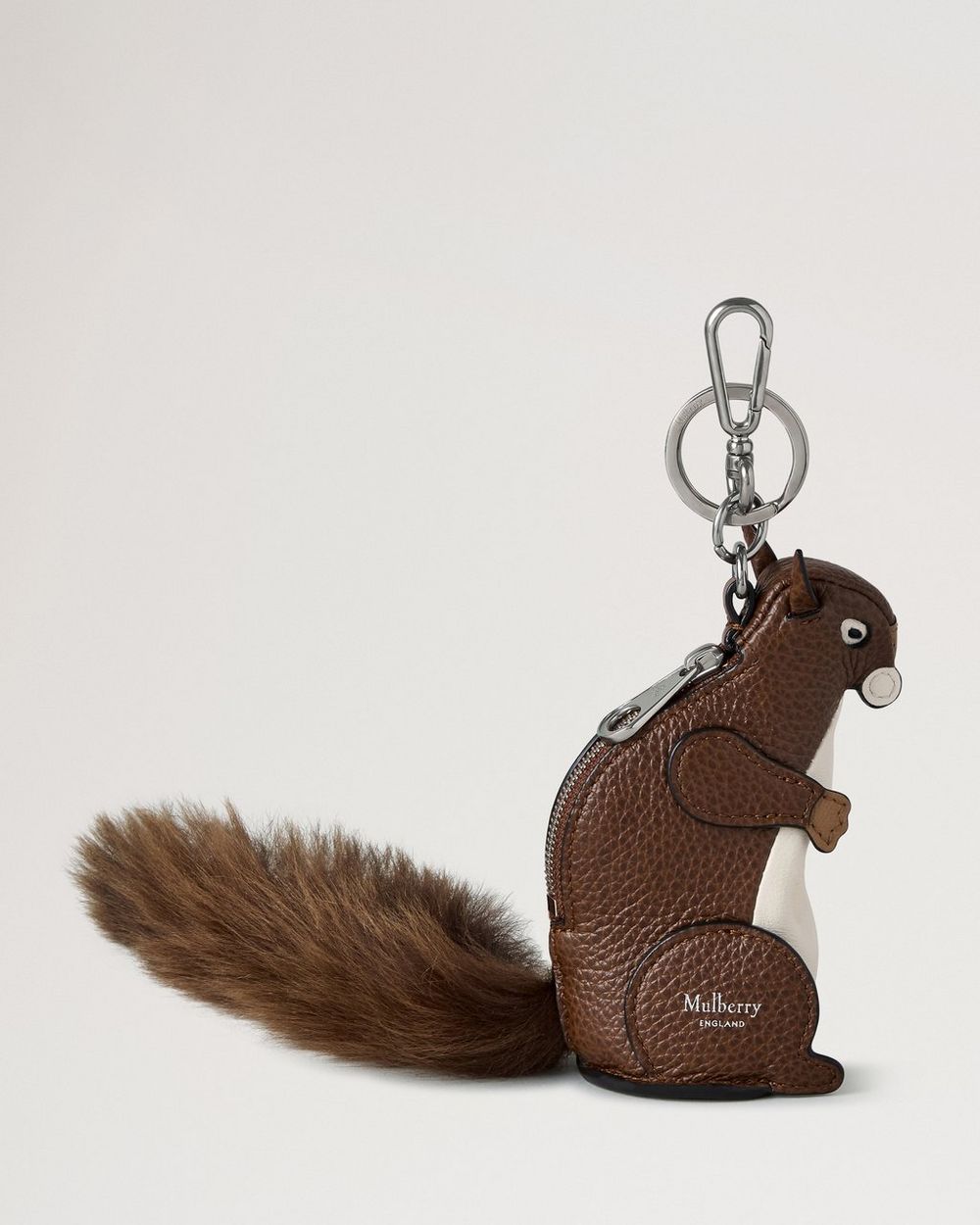 Mulberry | Case Keyring - Squirrel - Multicolour Mixed Leathers & Shearling